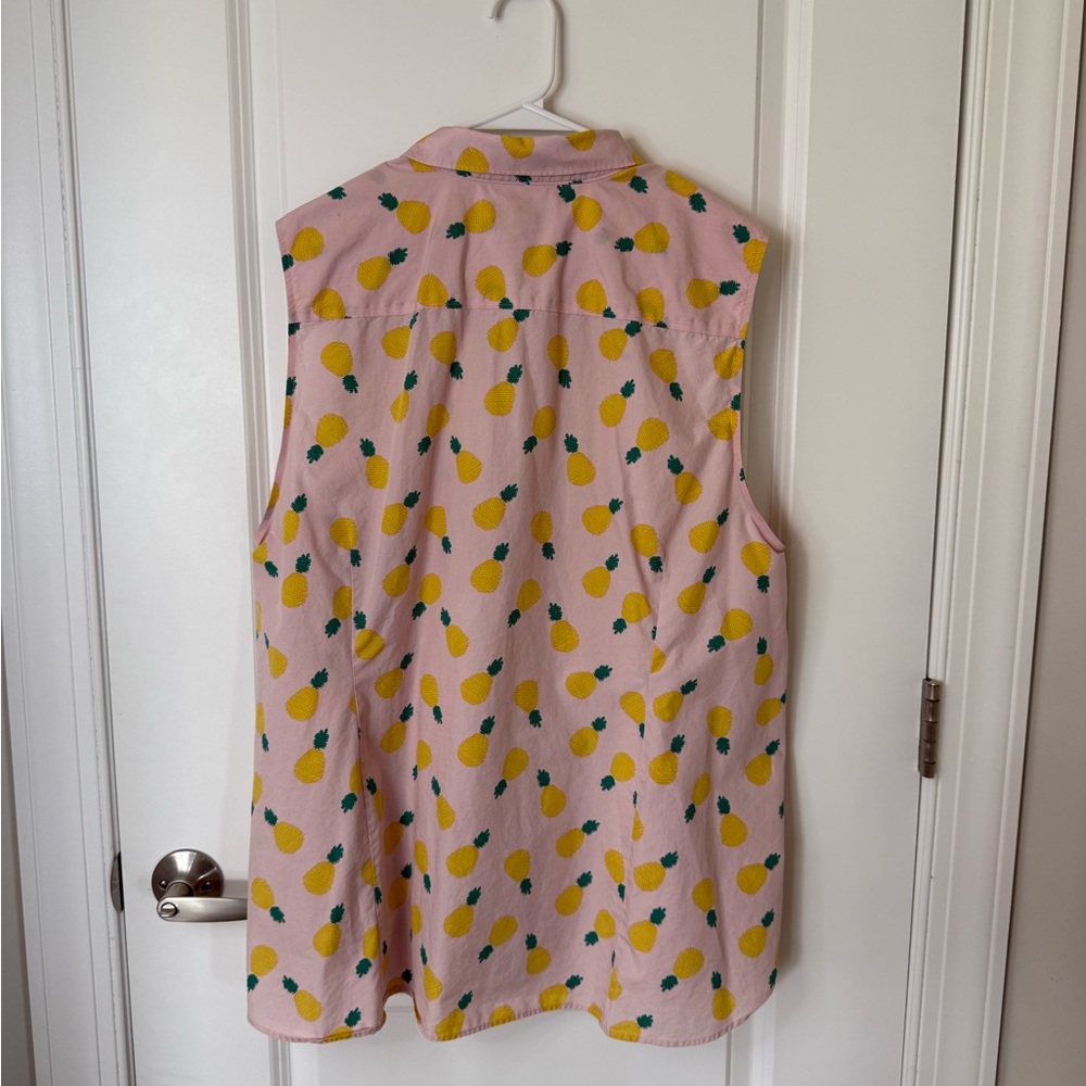 Lands End Pineapple Sleeveless Blouse - Picture 4 of 4